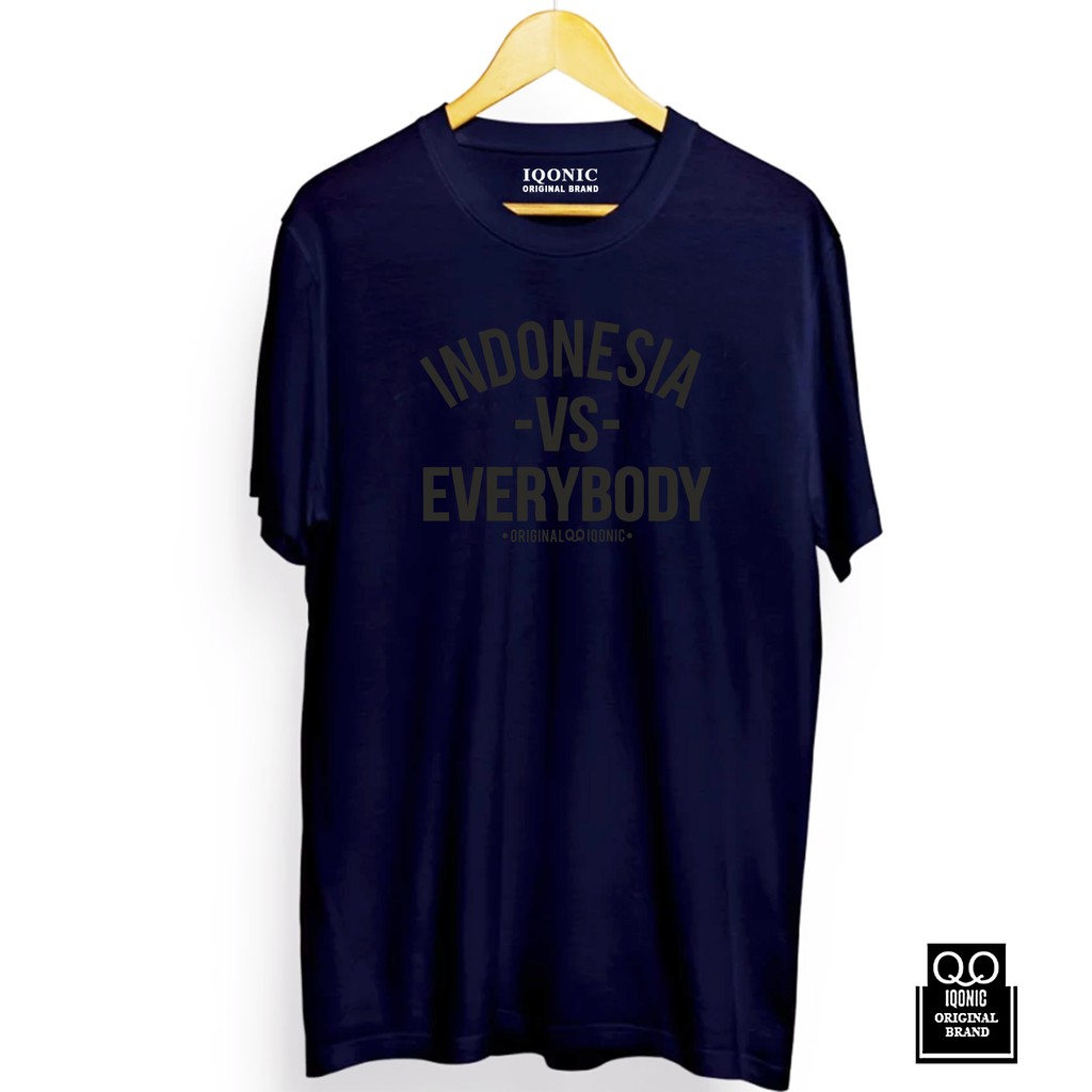 Kaos Distro Men &amp; Women INDONESIA VS EVERYBODY Text Black - Original Premium Quality 100% Cato