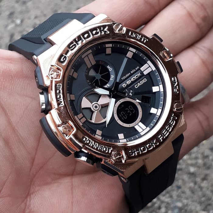 Jam tangan pria murah G Shock GST8600 Sooter Rosegold