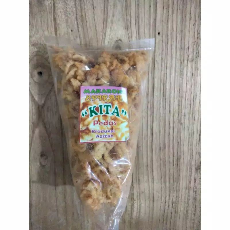 Cemilan makaroni spiral kita - makanan ringan - sneck - jajanan - makaroni spiral - pedas uk sedang