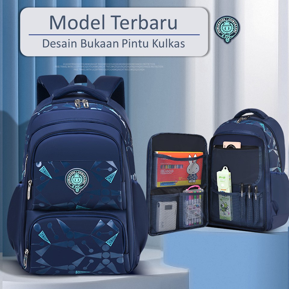 COD - Tas Ransel Anak Sekolah Model Terbaru Bukaan Pintu Kulkas - Tas Sekolah Import