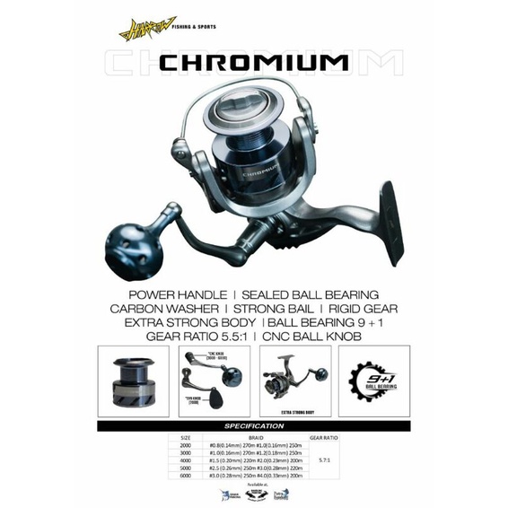 Reel Spinning Harrow Chromium 2000/4000/6000
