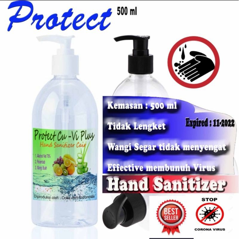 Hand sanitizer 500ml protect gel botol pump