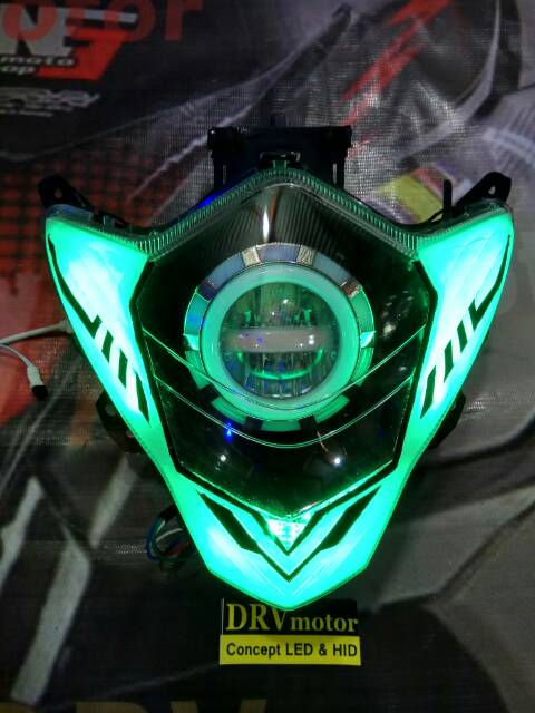 PROJIE SATRIA FU FACELITE LED 40W HI-LOW DAN SENJA RGB DENGAN REMOTE 44 KEY