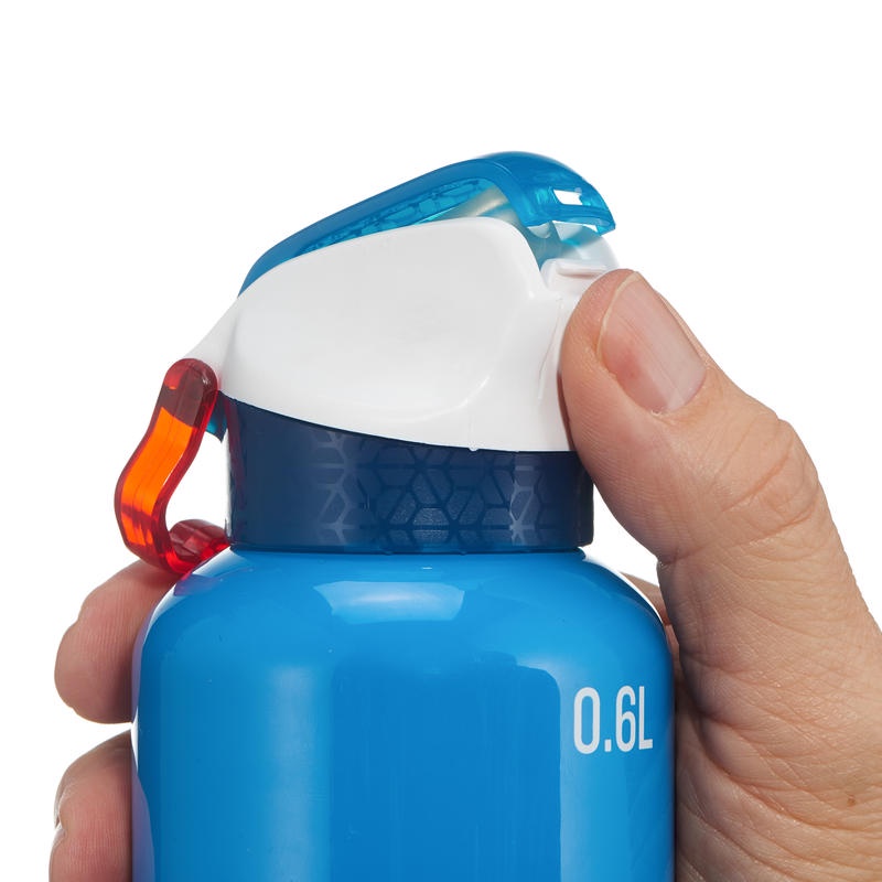 QUECHUA Botol Air Aluminium 0.6L Instant Opening Dengan Sedotan Hiking Camping Trekking