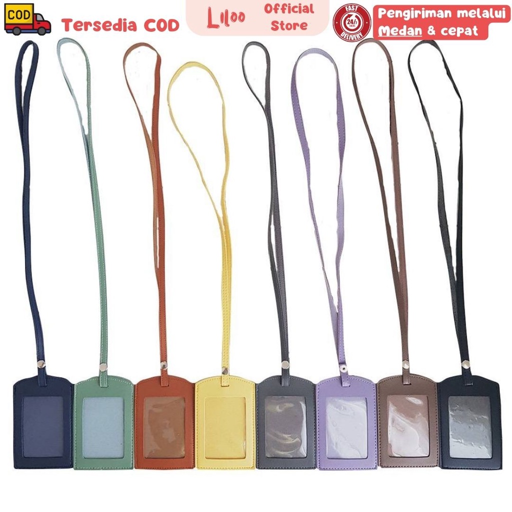 

Name Flashee Tag Kancing ID Card Holder Kancing Kulit Lanyard Kancing Termurah PU Leather Lanyard NameTag ID