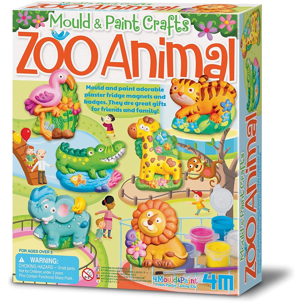 4M MOULD & PAINT ZOO ANIMAL MAINAN EDUKASI ORIGINAL 4M MOULD & PAINT