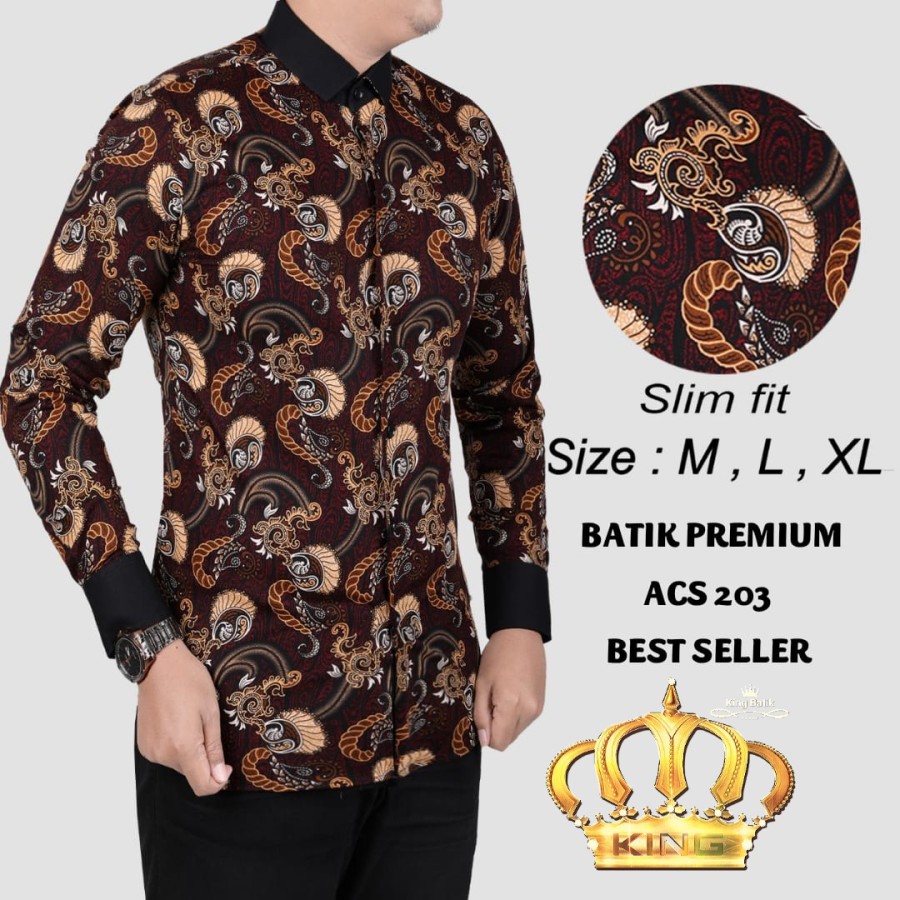 Batik Pria Lengan Panjang BATIK PUTRA ZEIN HRB029 motif KERATONAN