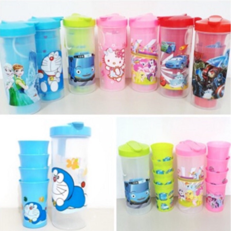 TEKO GELAS SET PLASTIK 5 IN 1 BPA Fr