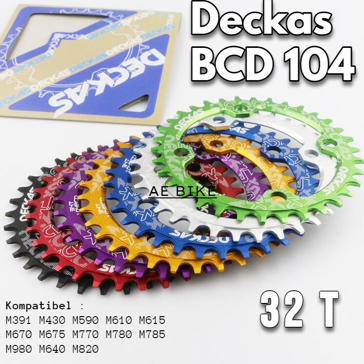 Chainring Deckas Round BCD 104 Narrow Wide 32 T