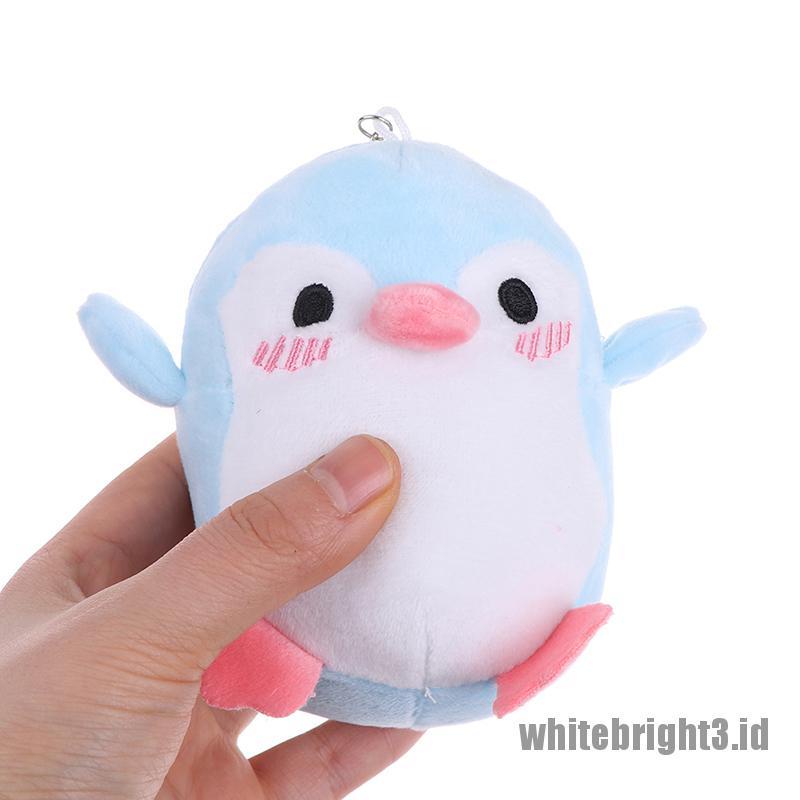 (white3) Mainan Boneka Plush Penguin 12CM Dengan Gantungan Kunci Untuk Bayi / Anak