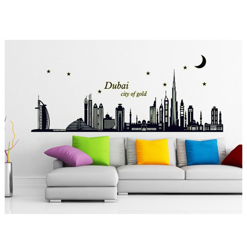 RELIZA Wall Sticker | Stiker Dinding DUBAI CITY OF GOLD GLOW IN THE DARK 60X90 ABQ9616