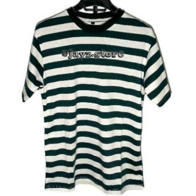 KAOS SALUR/STRIPE PREMIUM PRIA/WANITA BIG HIJAU