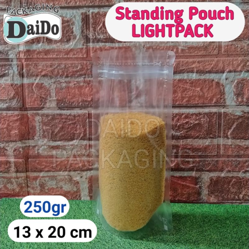 Standing Pouch LIGHTPACK 250gram 13x20cm Plastik Klip Bening Kpack