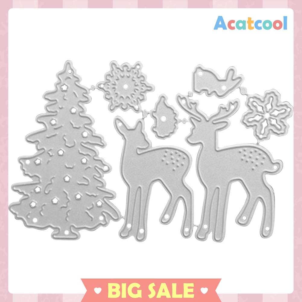 Christmas Tree Elk Cut Die DIY Scrapbooking Embossing Paper Card Stencils