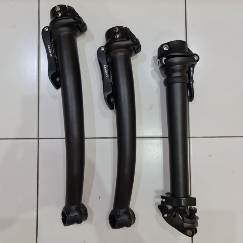 Handlepost Litepro Lengkung/Curve/Telescopic Adjustable Hitam