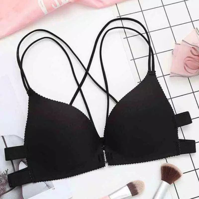 Bra Model Seamless Tanpa Kawat Kancing Depan Seamless Gaya Korea Untuk Wanita