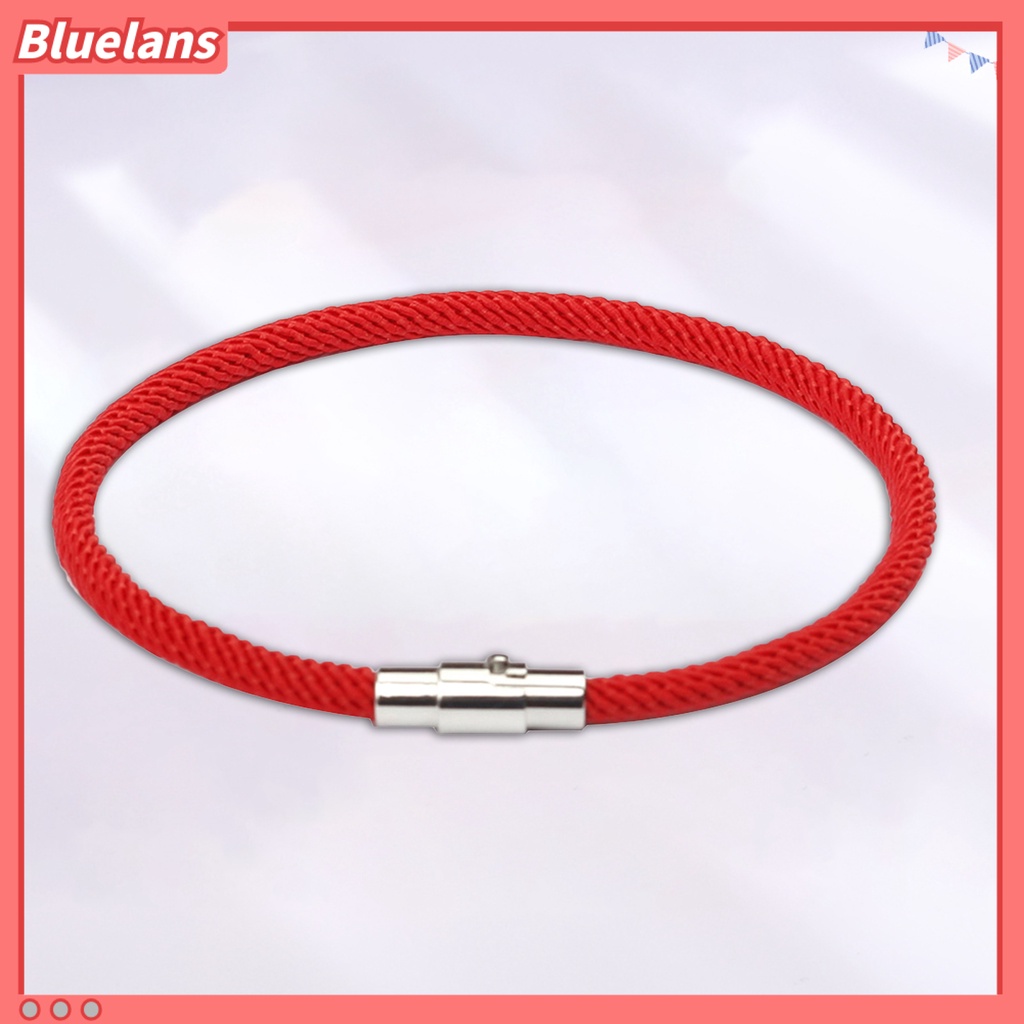 Bluelans Couple Bracelet Solid Color Magnet Buckle Nylon Rope Lucky Couple Jewelry