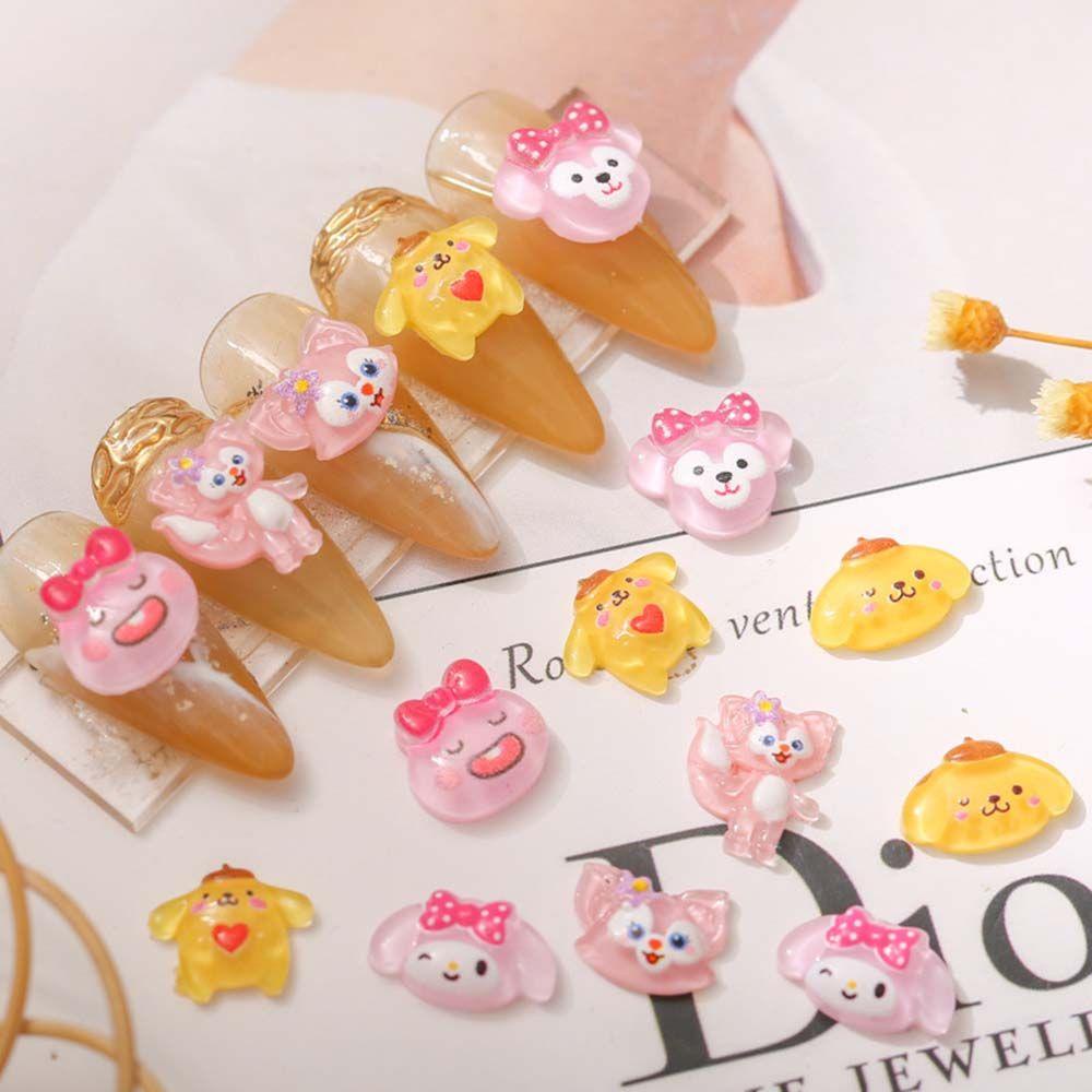 AUGUSTINA Augustina Dekorasi Nail Art Resin Kartun Melody Kawaii Jepang Puding Anjing DIY Perhiasan Nail Art