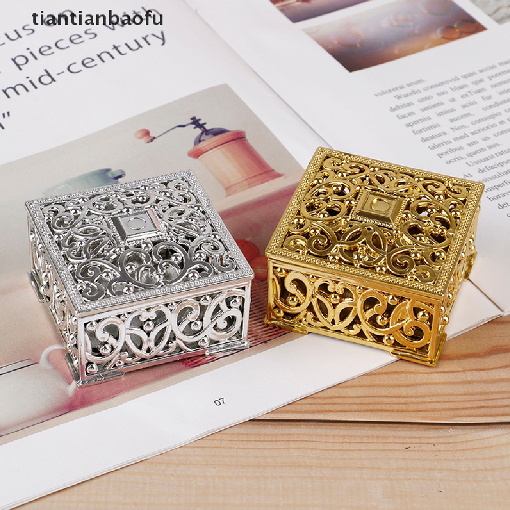 [tiantianbaofu] Plastic Treasure Trinket Box Square Candy Box Treasure Chest Wedding Favor Box Boutique