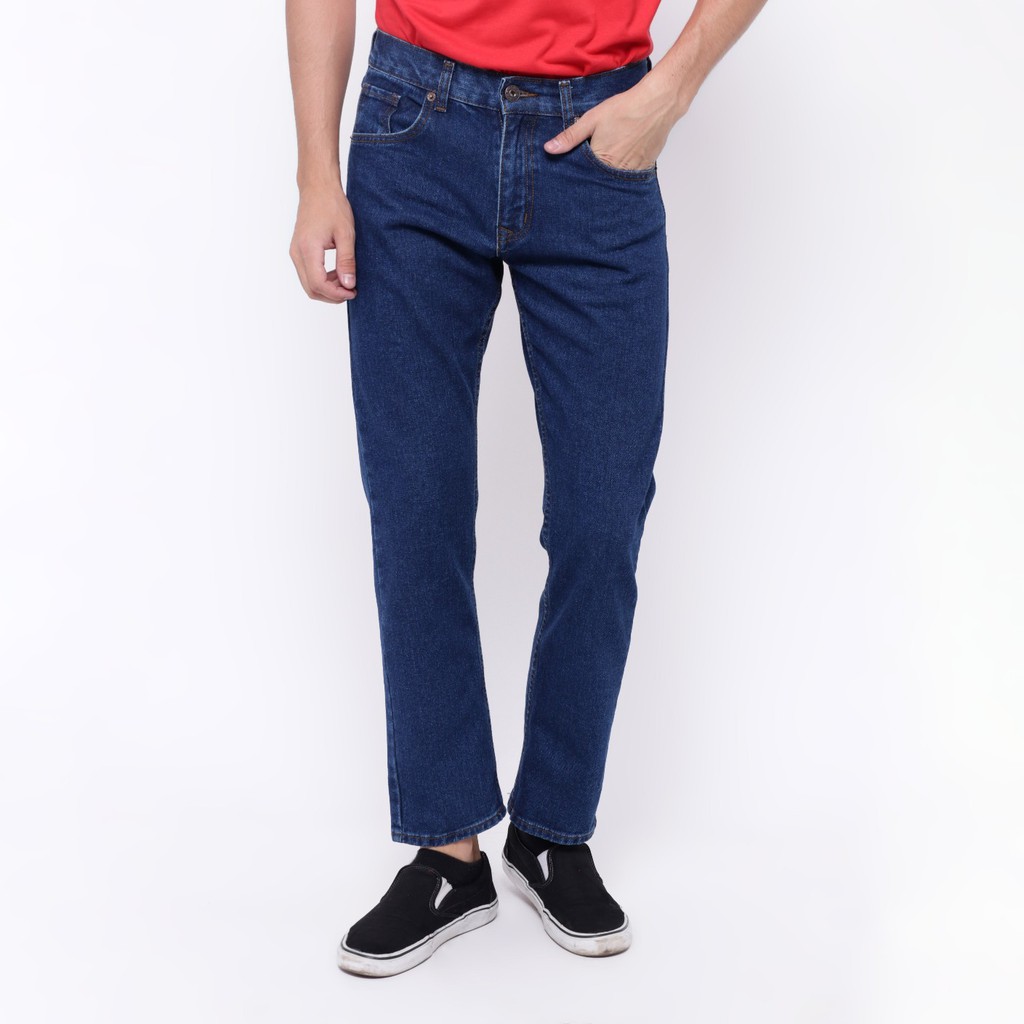  Edwin  Celana Jeans  Roma 03 Slim Fit Pria Panjang Biru 