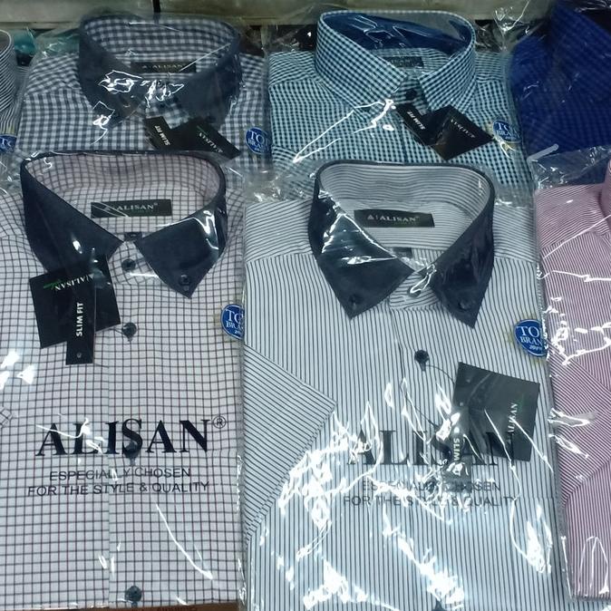 kemeja pria lengan pendek Alisan corak 15