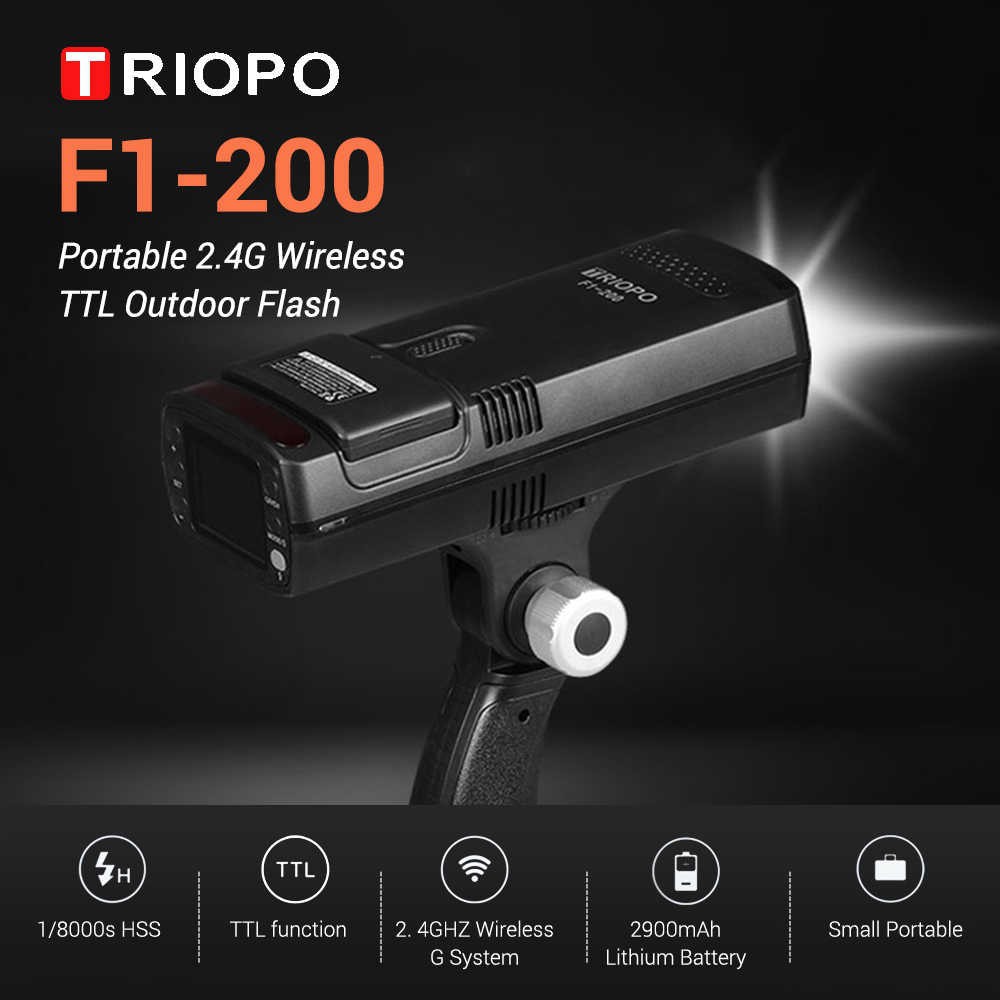 Triopo F1-200 2.4G TTL HSS Speedlite Flash Strobe bisa memakai Trigger Godox X1T, XPro [ Afstore ]