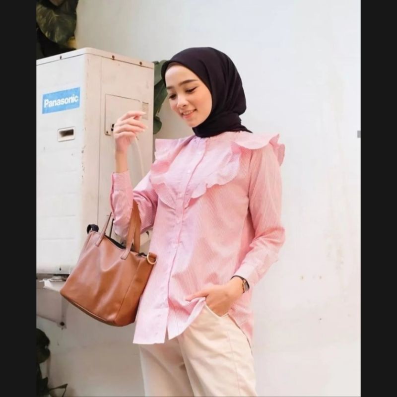 LALA SHIRT/motif belang/atasan termurah/kemeja lucu/allsize