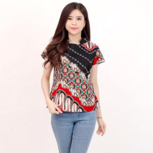 Batik wanita - Atasan blouse batik wanita fashion 569-3