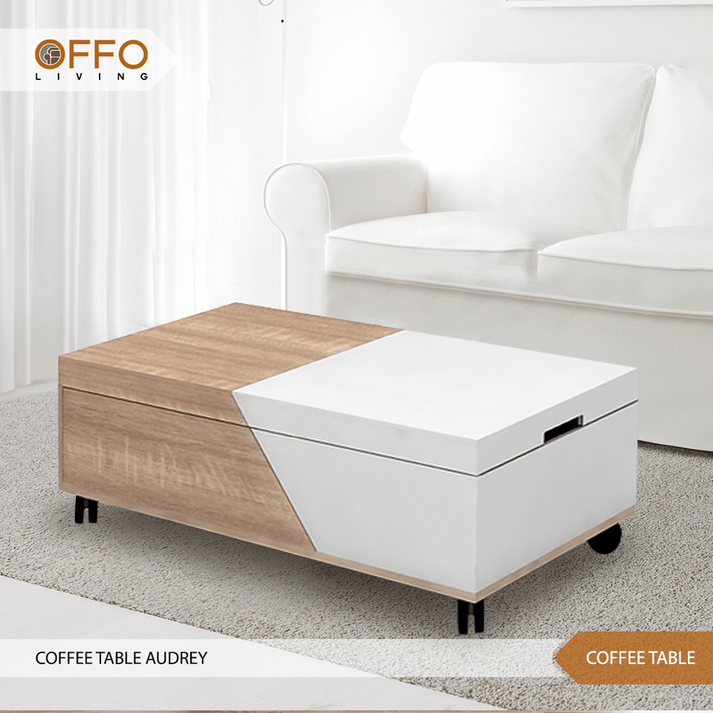 Offo Living Meja Tamu Coffee Table Audrey Glossy Finishing Cft Audrey Wht Sno Shopee Indonesia