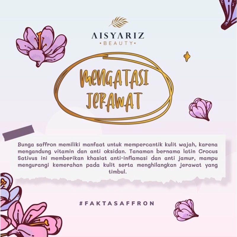 [READY] MOISTURIZER SAFFRON BY AISYARIZ BEAUTY SAFFRON MOISTURIZER WITH CACTUS &amp; LEMON BEADS MOISTURIZER AISYARIZ