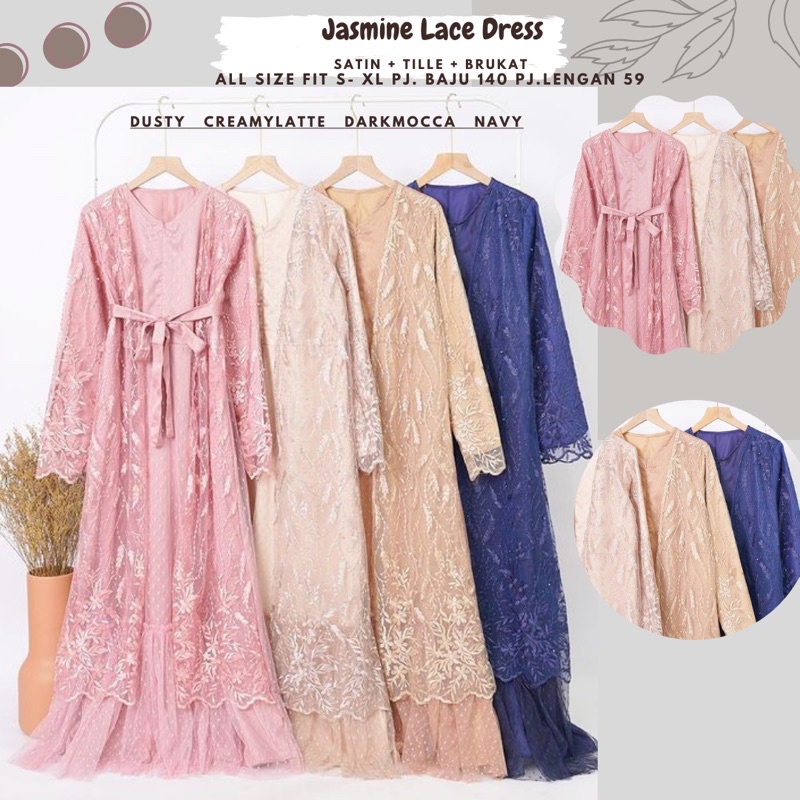 Jasmine Tille Dress Ld 110/Dress Tille Jumbo/Dress Tille Brukat/Dress Seragaman/Dress Lebaran