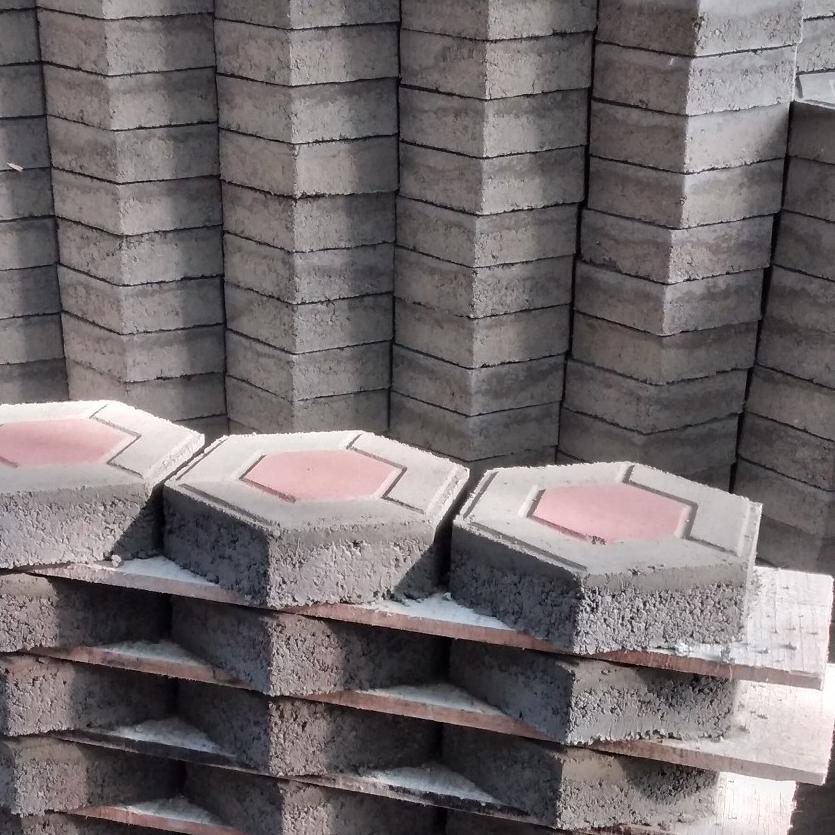 SALEE.. AJB - Paving Blok Taman Segi Enam Press Manual Merah Antik / Paving Block /Paping Blok/Papin
