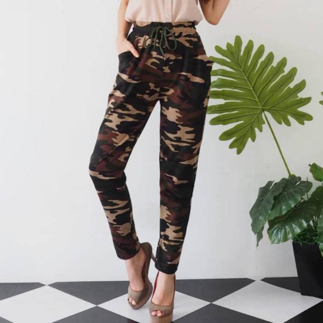 Army pants / celana joger wanita / celana panjang motif army kaos