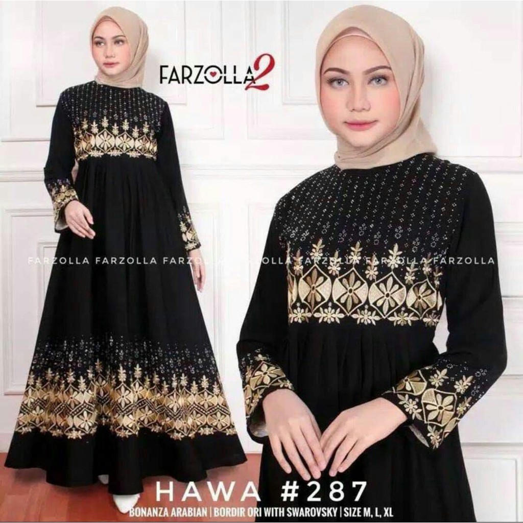GAMIS ABAYA ARAB SAUDI HITAM BORDIR