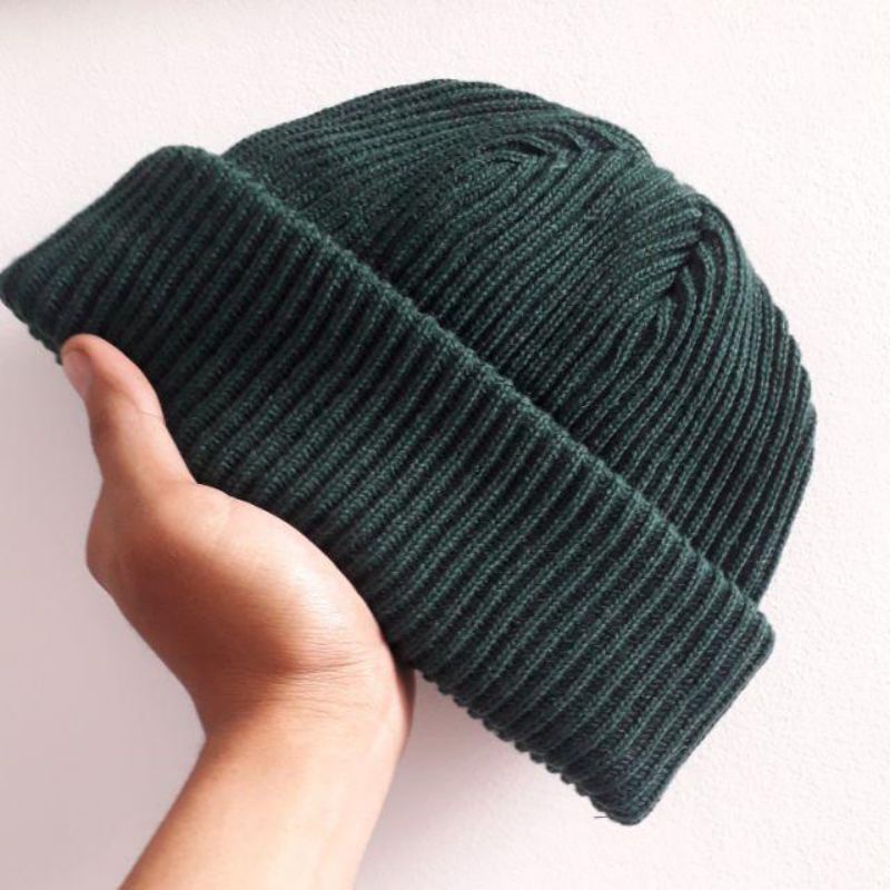 Topi Kupluk Rajut Beanie Hat Short Pria Wanita Dewasa Gratis Bordir Nama