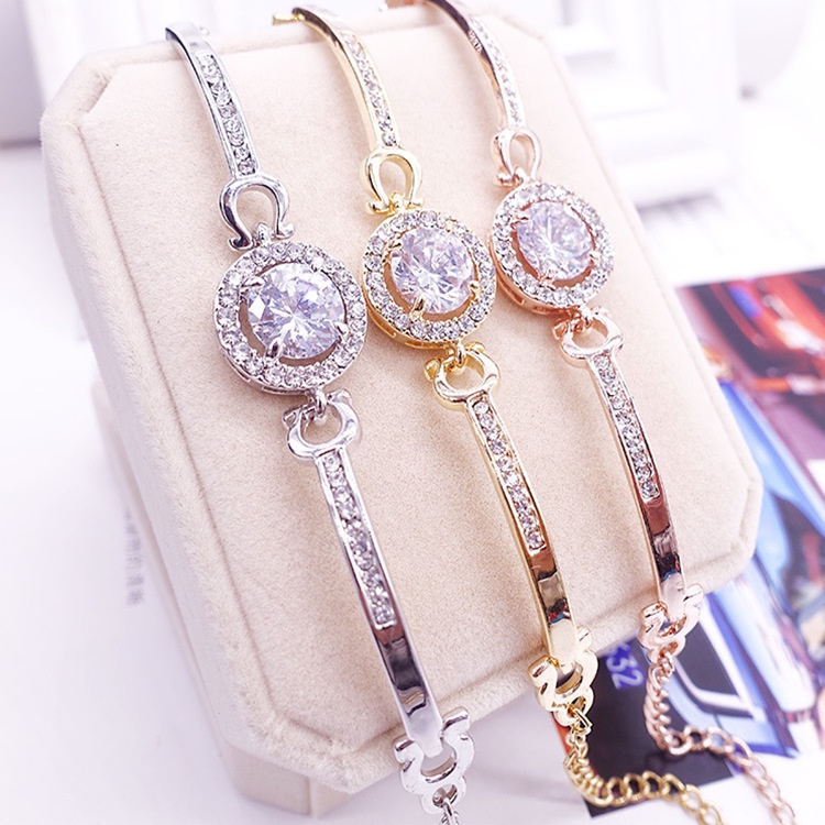 Gelang Permata Kristal Bulat Harian Fashion Korea-3