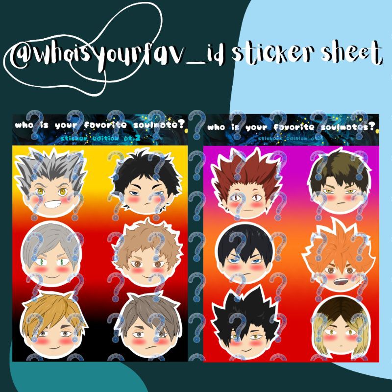 

[whoisyourfav_id] Haikyuu!! Sticker sheet