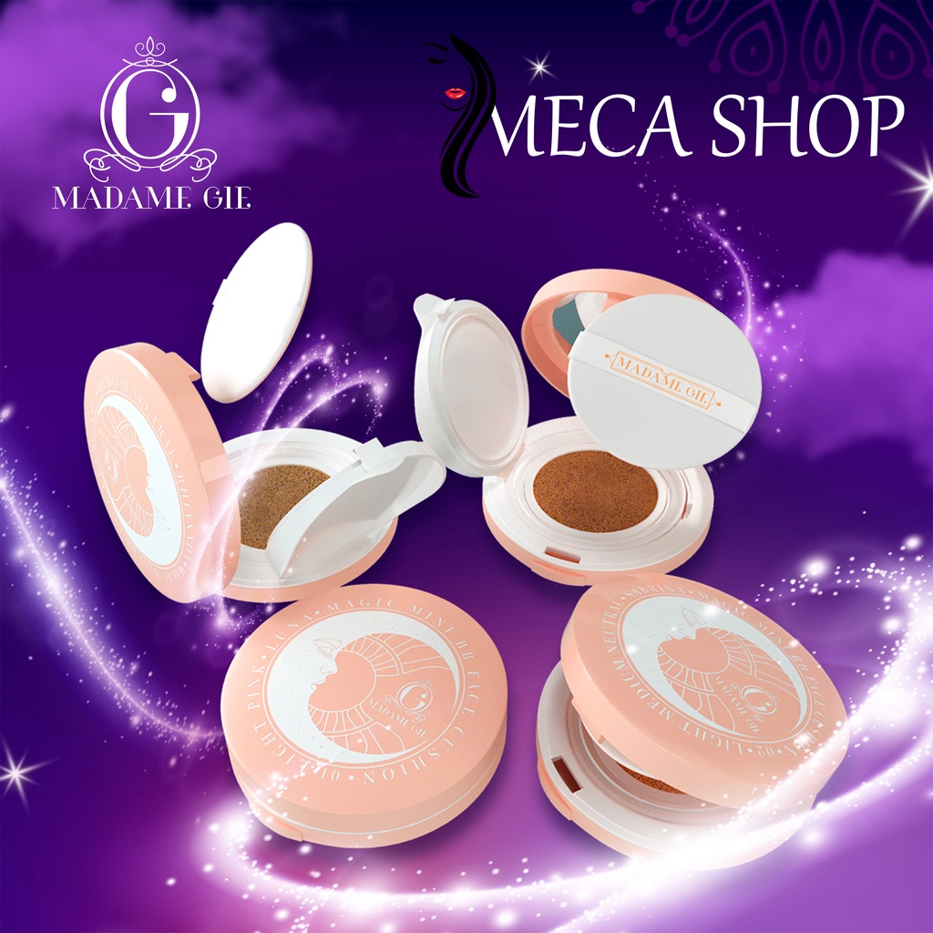 Madame Gie Magic Mini BB Face Cushion - SPF 33 PA++ Dewy Finish Foundation Tidak Menyumbat Pori-Pori