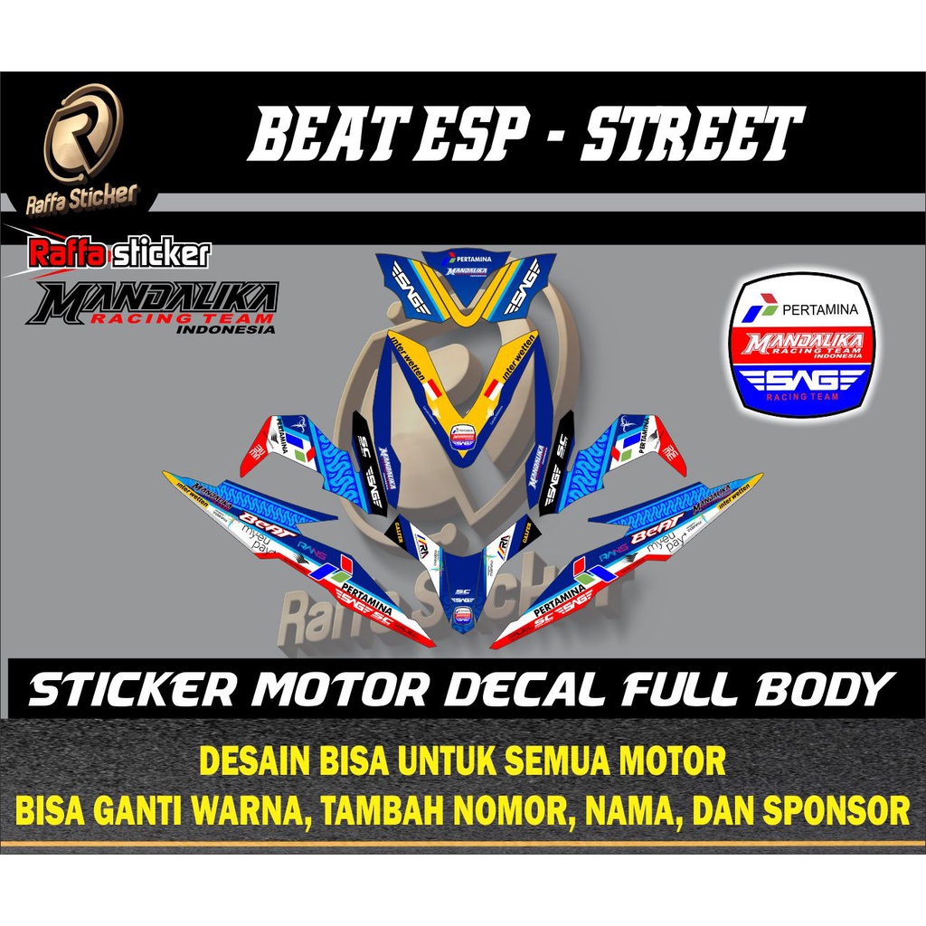 decal beat fi new decal beat esp full body stiker beat esp mandalika racing team beat esp 2016-2019