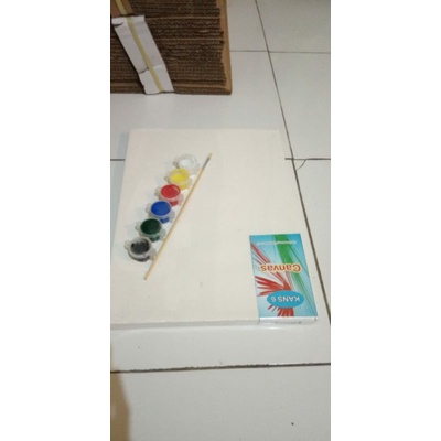 

kanvas lukis 30x40cm/pkt plus cat acrylik n kuas