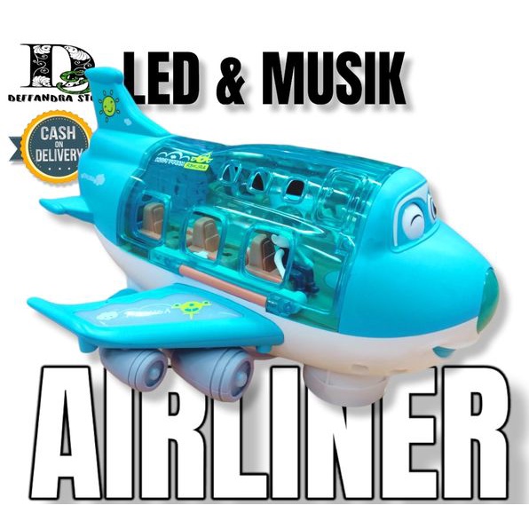 Mainan anak Mainan Pesawat Airliner lampu dan suara - Airliner Universal 8869-21A Pesawat Mainan Lig