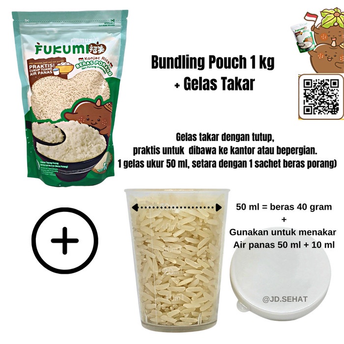 

Beras Porang Fukumi Pouch 1kg dengan Gelas Takar