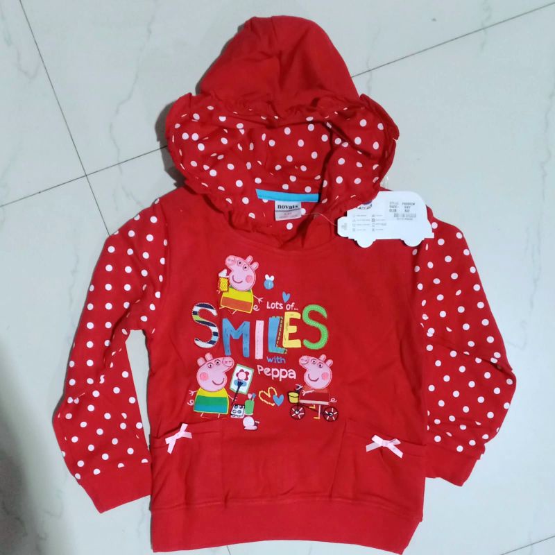 jaket peppa pig kaos peppa pig baju george pig Import panjang cowok anak