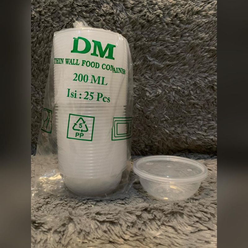 THINWALL BULAT 200ML ISI 25 MANGKOK BULAT PLASTIK BULAT TAHAN PANAS FOOD CONTAINER TEMPAT MAKANAN