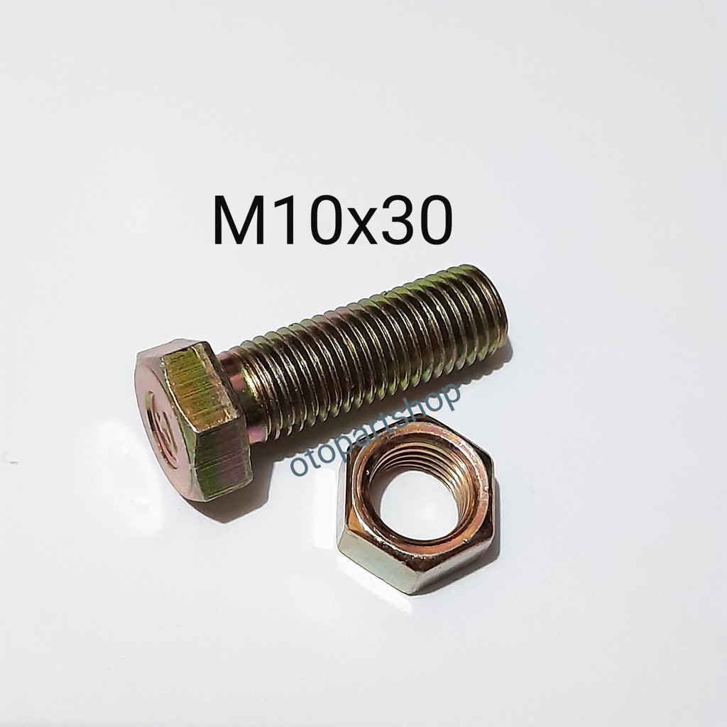 Baut Mur M10x30 ( baut 14 panjang 3 cm )