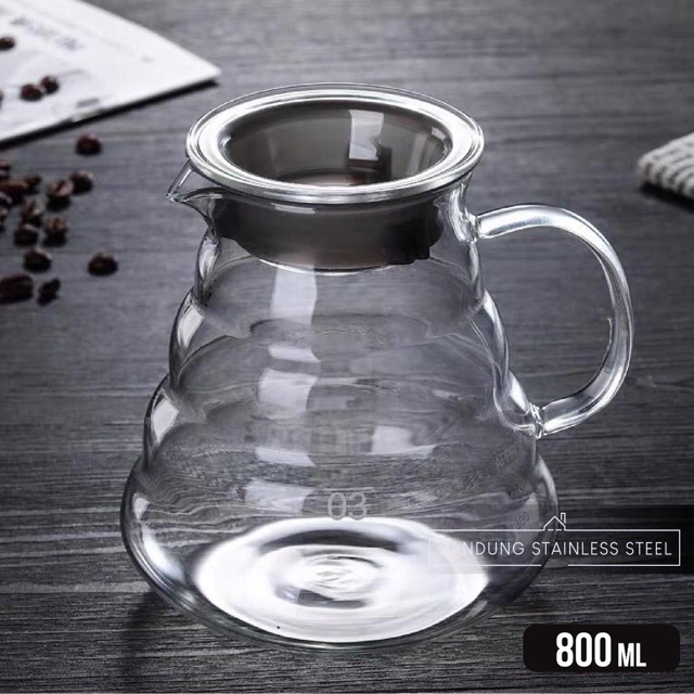 Coffee pot glass teko kopi kaca cloud coffee server 800ml drip pour