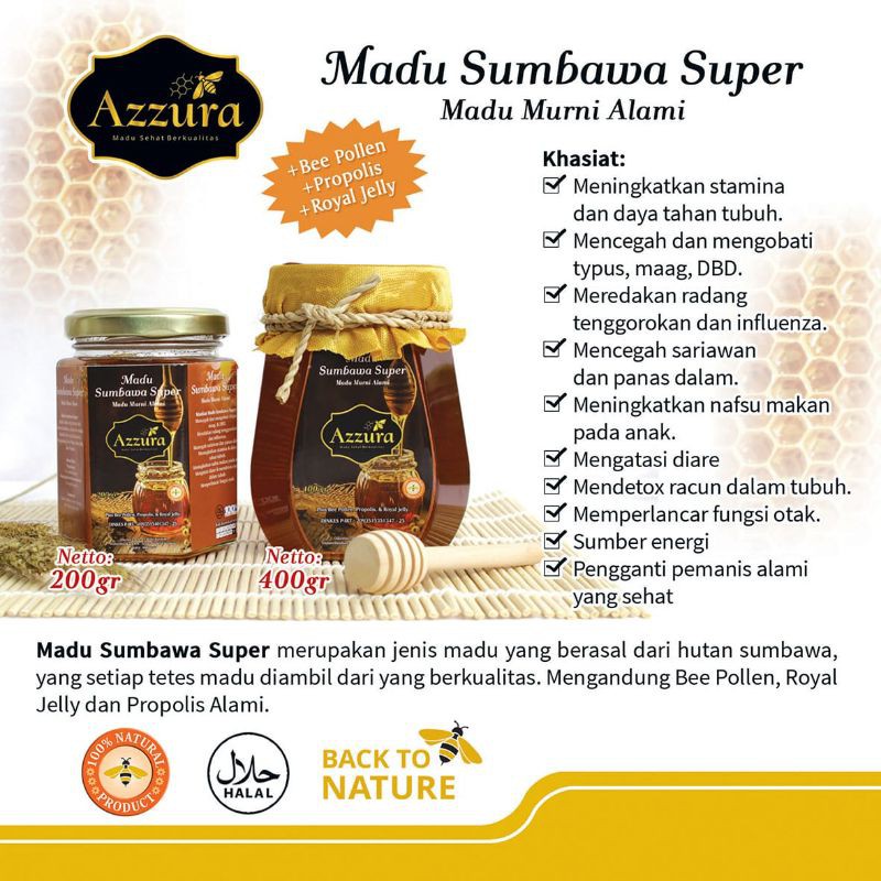 

Madu Sumbawa Super Azzura 200gr