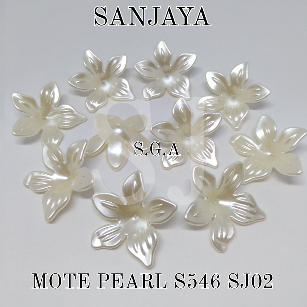 MOTE PEARL / MANIK BUNGA AKRILIK / MANIK PEARL BUNGA / MOTE PEARL BUNGA S546 SJ02