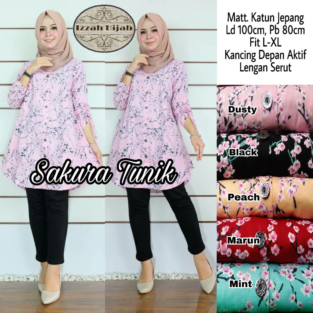 sakura tunik by izzah hijab