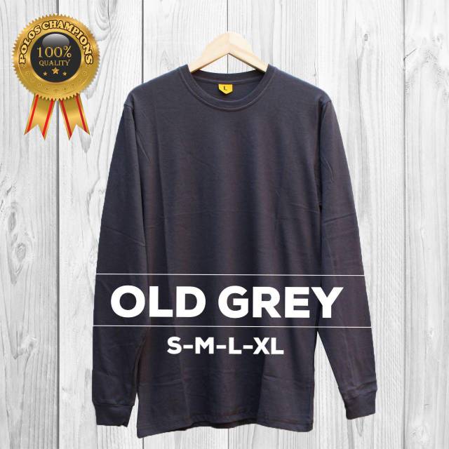 Kaos Tangan  panjang warna Abu Tua Original
